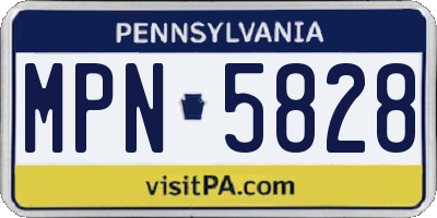 PA license plate MPN5828