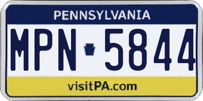 PA license plate MPN5844