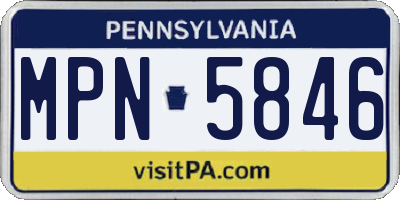 PA license plate MPN5846