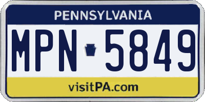 PA license plate MPN5849