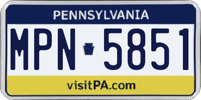 PA license plate MPN5851