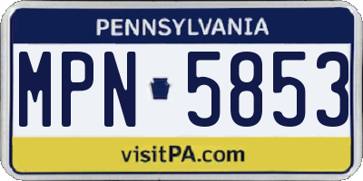 PA license plate MPN5853