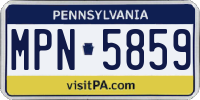 PA license plate MPN5859
