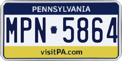 PA license plate MPN5864