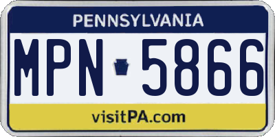 PA license plate MPN5866