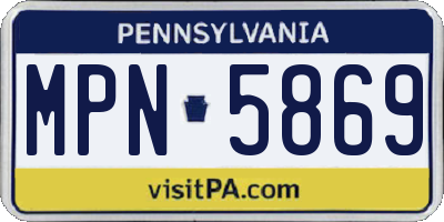 PA license plate MPN5869