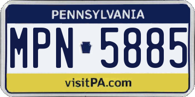 PA license plate MPN5885