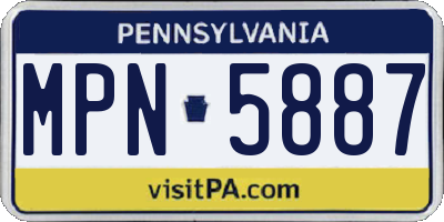 PA license plate MPN5887