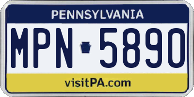 PA license plate MPN5890