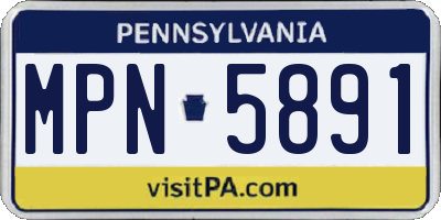 PA license plate MPN5891