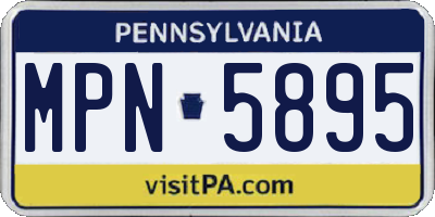 PA license plate MPN5895