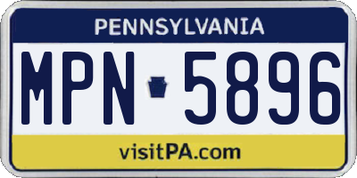 PA license plate MPN5896