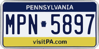 PA license plate MPN5897