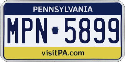 PA license plate MPN5899