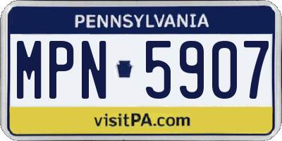 PA license plate MPN5907