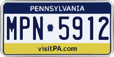 PA license plate MPN5912