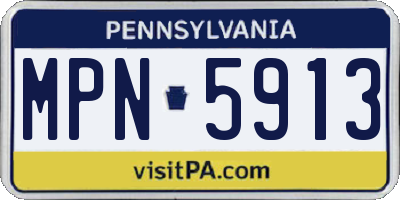 PA license plate MPN5913