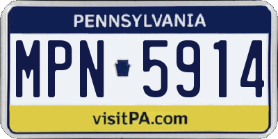 PA license plate MPN5914