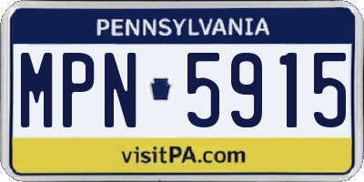 PA license plate MPN5915