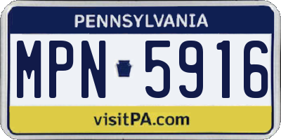 PA license plate MPN5916