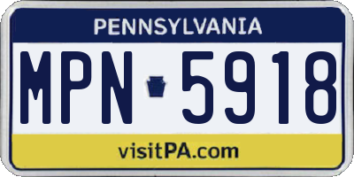 PA license plate MPN5918