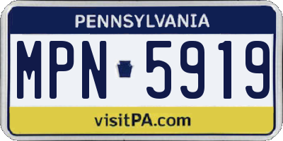 PA license plate MPN5919