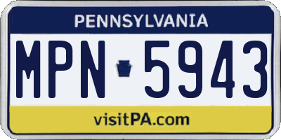 PA license plate MPN5943
