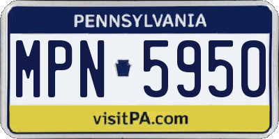 PA license plate MPN5950