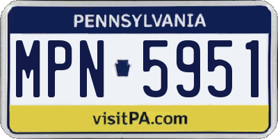 PA license plate MPN5951