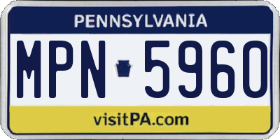 PA license plate MPN5960