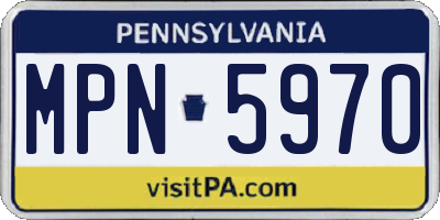 PA license plate MPN5970
