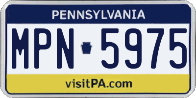 PA license plate MPN5975