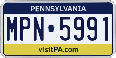 PA license plate MPN5991