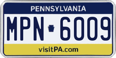 PA license plate MPN6009