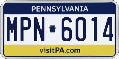 PA license plate MPN6014