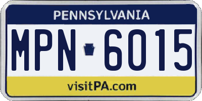 PA license plate MPN6015