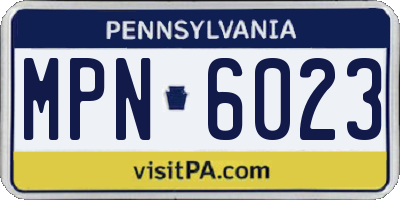 PA license plate MPN6023