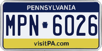 PA license plate MPN6026