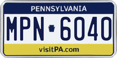 PA license plate MPN6040