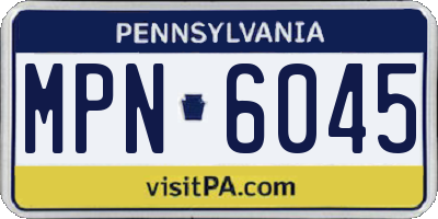 PA license plate MPN6045