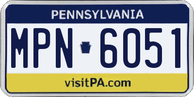 PA license plate MPN6051