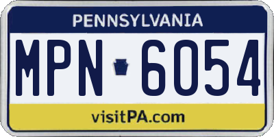 PA license plate MPN6054
