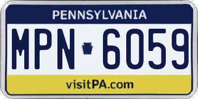 PA license plate MPN6059
