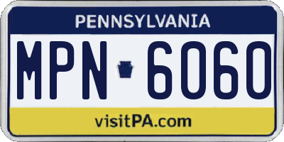PA license plate MPN6060