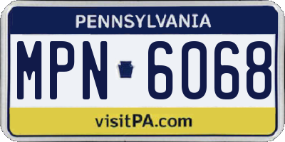 PA license plate MPN6068
