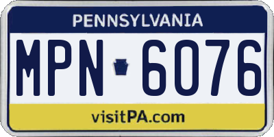 PA license plate MPN6076