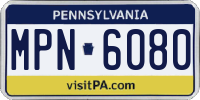 PA license plate MPN6080