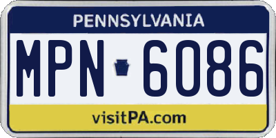 PA license plate MPN6086