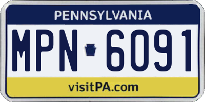 PA license plate MPN6091