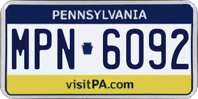 PA license plate MPN6092